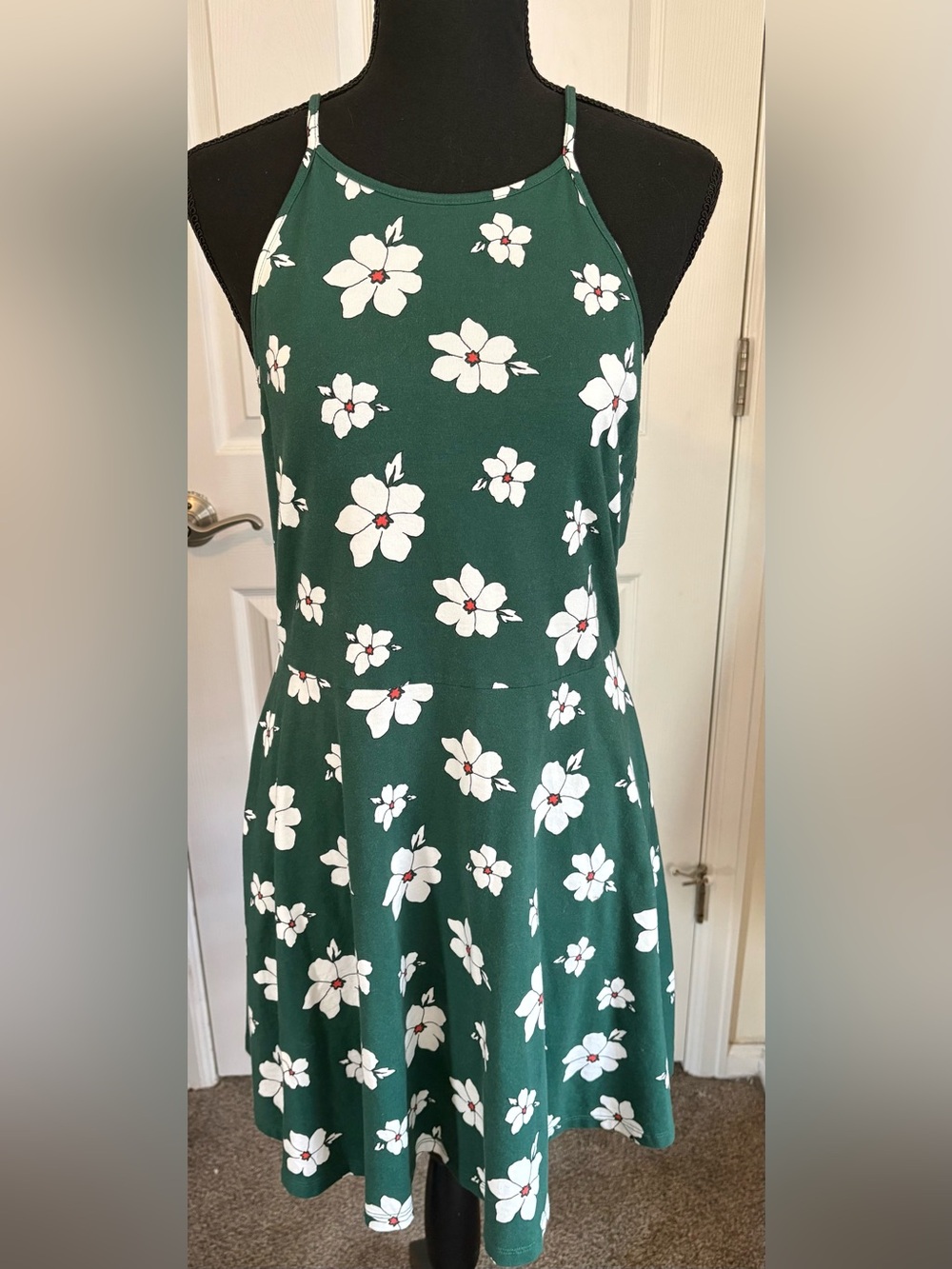 Forever 21 Green Floral Halter Summer Dress